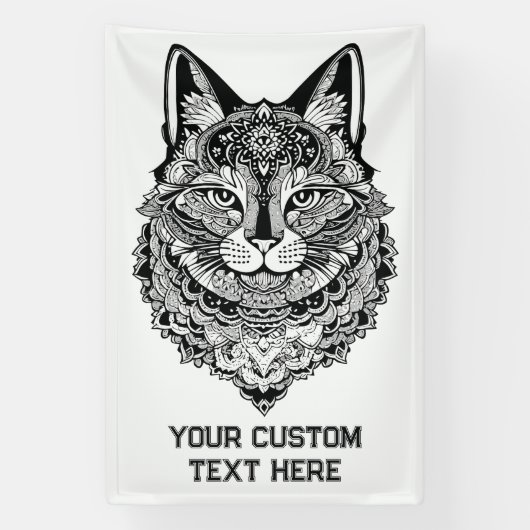 文字カスタム装飾猫 横断幕 (縦)