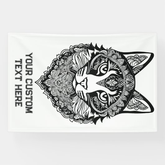 文字カスタム装飾猫 横断幕 (横)