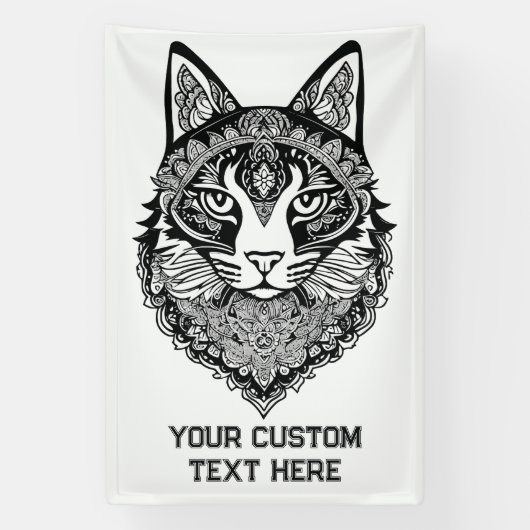 文字カスタム装飾猫 横断幕 (縦)