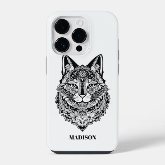 文字カスタム装飾猫 iPhoneケース (裏面)