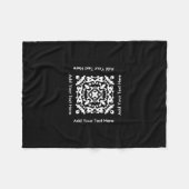 文字カスタム装飾白黒モチーフ フリースブランケット (正面(横))