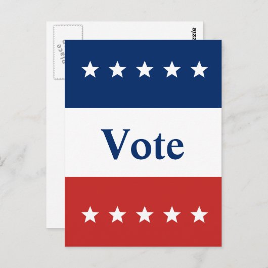 文字カスタム赤と青の投票 ポストカード (正面/裏面)