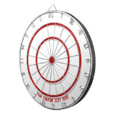 文字カスタム赤ダブルセクションとトリプルセクション白 ダーツボード (正面右)