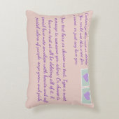 文字カスタム赤面ピンクパステルハートラブレター アクセントクッション (正面(垂直))