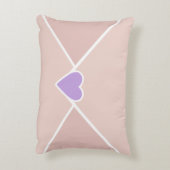 文字カスタム赤面ピンクパステルハートラブレター アクセントクッション (裏面(縦))