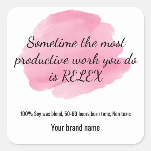 文字カスタム退職キャンドルシール スクエアシール (正面)