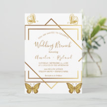 文字カスタム金ゴールドバタフライ結婚ズブランチ