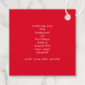 文字カスタム金ゴールドレッドメリーリトルクリスマス フェイバータグ (裏面)