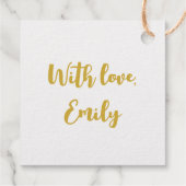 文字カスタム金ゴールド及び白色の花柄 フェイバータグ (裏面)