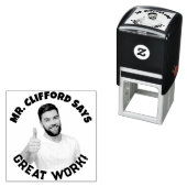 文字カスタム顔写真先生自己インク印鑑 セルフインキングスタンプ (インサイチュ)