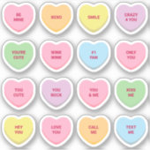 文字カスタム16バレンタインデーの会話ハート シール (正面)