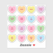 文字カスタム16バレンタインデーの会話ハート シール (シート)