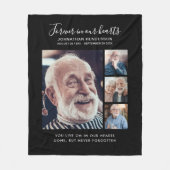 文字カスタム4 – 写真永遠に我々のハートメモリアル フリースブランケット (正面)