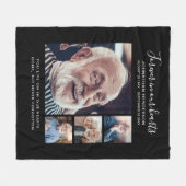 文字カスタム4 – 写真永遠に我々のハートメモリアル フリースブランケット (正面(横))