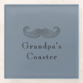 文字カスタム、グランドパズガラスコースター石板グレー ガラスコースター (正面)