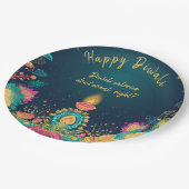 文字カスタム、ハッピーディワリ ペーパープレート (アングル)