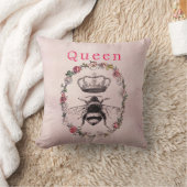 文字カスタム/バラ金ゴールドリース水カラークラウンビー クッション (ブランケット)