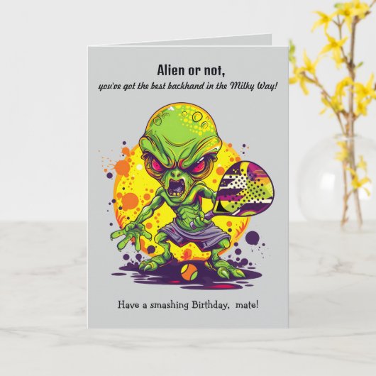 文字カスタム、パデル天の川のマッチポイント カード (黄色い花)