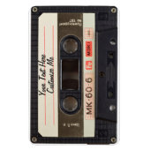 文字カスタム/レトロラブミュージックカセットMixtape マグネット (縦)