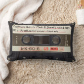 文字カスタム/レトロラブミュージックカセットMixtape ランバークッション (ブランケット)