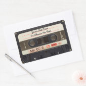 文字カスタム/レトロラブミュージックカセットMixtape 長方形シール (封筒)