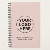 文字カスタム&会社ロゴプロモーション赤面ピンク プランナー手帳 (正面)