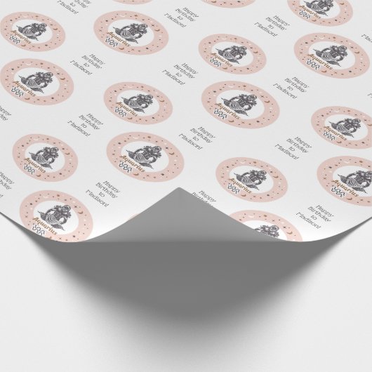 文字カスタム〔占星術の〕十二宮図サインアクエリアス ラッピングペーパー (角)