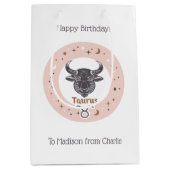 文字カスタム〔占星術の〕十二宮図サインタウルス ミディアムペーパーバッグ (正面)