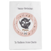 文字カスタム〔占星術の〕十二宮図サインピセス ミディアムペーパーバッグ (正面)