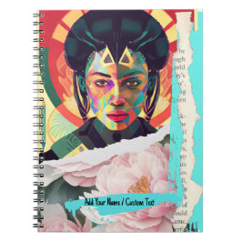 文字カスタム – 幾何学的美しいコラージュ – Ai Image ノートブック