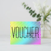 文字カスタム、署名、画像、および戻り付きのバウチャー ポストカード (スタンド正面)