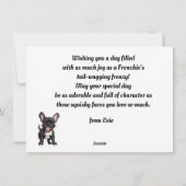 文字カスタム、誕生日フレンチー子犬の誕生日 シーズンカード (裏面)