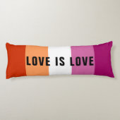 文字カスタムLGBTレインボーレズビアンプライド国旗 ボディピロー (裏面)