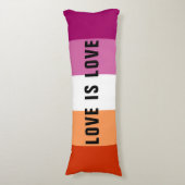 文字カスタムLGBTレインボーレズビアンプライド国旗 ボディピロー (正面縦)