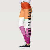 文字カスタムLGBTレインボーレズビアンプライド国旗 レギンス (左)