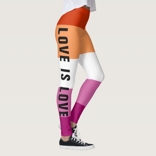 文字カスタムLGBTレインボーレズビアンプライド国旗 レギンス (右)