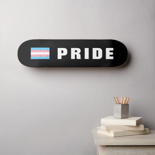 文字カスタムLGBTQレインボントランゲンプライド国旗 スケートボード (ウォールアート (横))