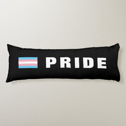 文字カスタムLGBTQレインボントランゲンプライド国旗 ボディピロー (正面)