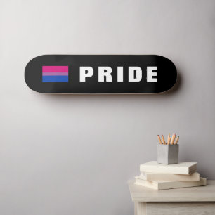 文字カスタムLGBTQレインボーバイセクシャルプライド国旗 スケートボード