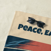 文字カスタムUFOエイリアン ビーチタオル (インサイチュ)