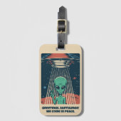 文字カスタムUFOエイリアン ラゲッジタグ (正面縦)