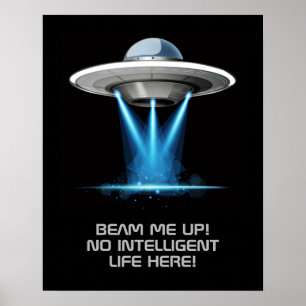 文字カスタムUFO宇宙船ポスター ポスター