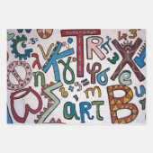 文字カラフルと数字 ラッピングペーパーシート (正面2)