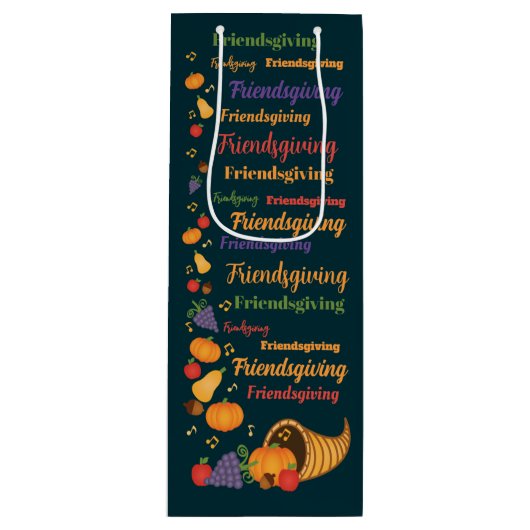 文字カラフルコルヌコピア友好パーティー ワインギフトバッグ (正面)