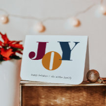 文字カラフルジョイホリデーフォールディンググリーティングカード