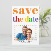 文字カラフルドットとオストライプレンジゲイ写真 セーブザデート (スタンド正面)