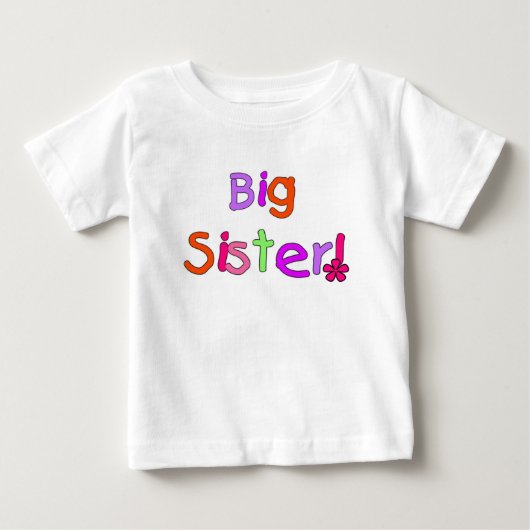 文字カラフルビッグシスター ベビーTシャツ (正面)