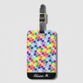 文字カラフルピックボール付きパドル💚❤️ 💛💙 ラゲッジタグ (正面縦)