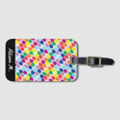文字カラフルピックボール付きパドル💚❤️ 💛💙 ラゲッジタグ (正面横)