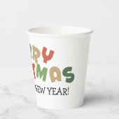 文字カラフルメリークリスマスハッピー新年 紙コップ (裏面)